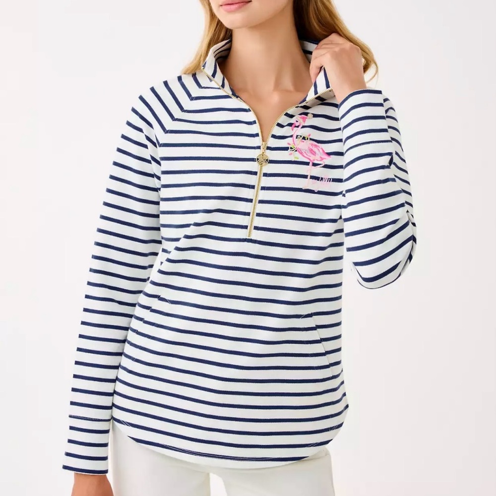 Brand New Lilly Pulitzer Skipper Popover in Holiday Flamingo Graphic, XL